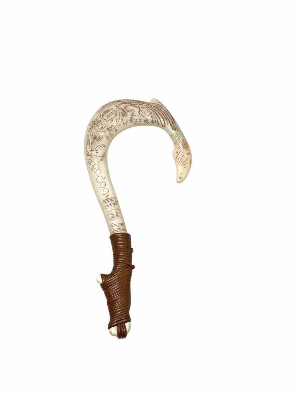 Disney Moana Maui Fish Hook Costume Accessory - Brown & White Tribal Staff
